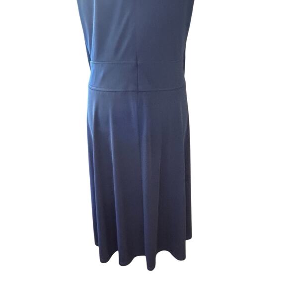 RALPH LAUREN Women’s Blue Sleeveless Fit & Flare Jersey Dress Round Neck Sz. 16 - Picture 11 of 16